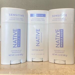 Native Sensitive Deodorant Trio - Cotton & Lily